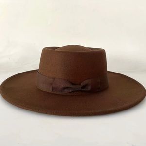 Hat 42-Classic Fedora Hat, Bolero Hat, Vintage Flat-top, Jazz Hats
